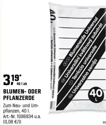 OBI BLUMEN- ODER PFLANZERDE Angebot