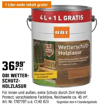 OBI OBI WETTER- SCHUTZ- HOLZLASUR Angebot
