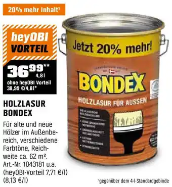OBI HOLZLASUR BONDEX Angebot