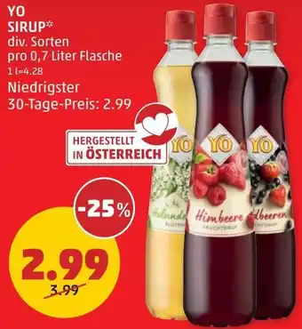 PENNY YO SIRUP Angebot