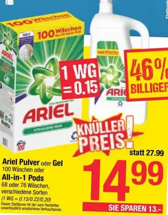 Maximarkt Ariel Pulver Oder Gel All-In-1 Pods Angebot
