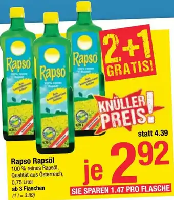 Maximarkt Rapso Rapsöl 0,75 Liter Angebot