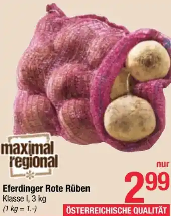 Maximarkt Eferdinger Rote Rüben 1,3 Kg Angebot