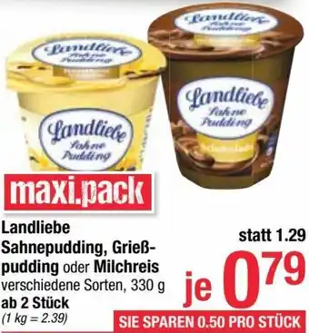 Maximarkt Landliebe Sahnepudding, Grieß-Pudding Oder Milchreis Angebot