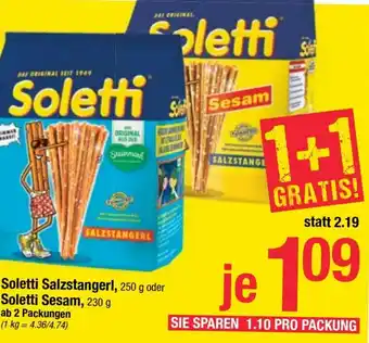 Maximarkt Soletti Salzstangerl 250g Oder Soletti Sesam 230g Angebot