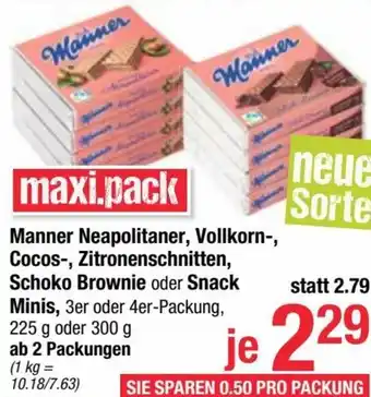 Maximarkt Manner Neapolitaner, Vollkorn, Cocos, Zitronenschnitten, Schoko Brownie Oder Snack Mini Angebot