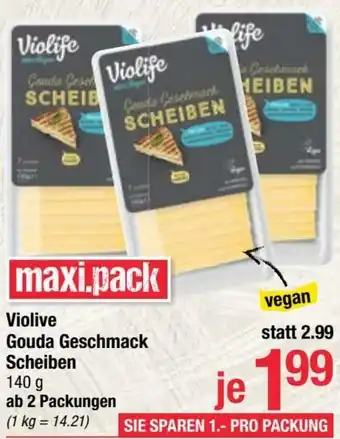 Maximarkt VioLive Gouda Geschmack Scheiben 140g Angebot