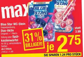 Maximarkt Blue Star WC-Stein, Duo-Aktiv Oder Spül-Kastenwürfel Angebot