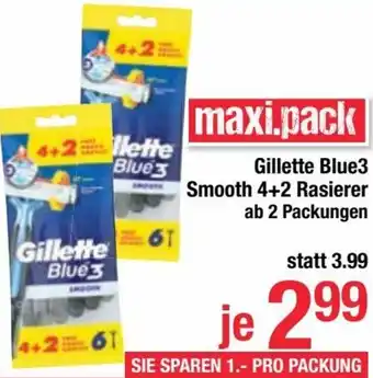Maximarkt Gillette Blue3 Smooth 4+2 Rasierer Angebot