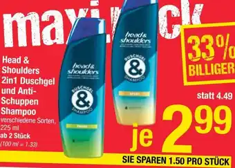 Maximarkt Head&Shoulders 2in1 Duschgel Und Anti-Schuppen Shampoo Angebot