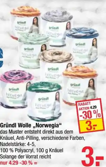 Maximarkt Gründl Wolle Norwegia Angebot
