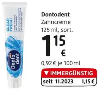 dm Dontodent Zahncreme 125 ml Angebot