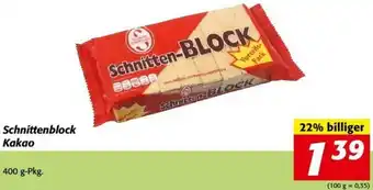 Nah&Frisch Schnittenblock Kakao 400g Angebot