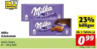 Nah&Frisch Milka Schokolade 81-100g Angebot