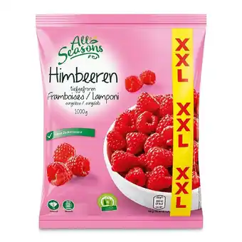 Hofer All Seasons XXL Himbeeren HOFER 1 Kilogramm 1 Packung Angebot