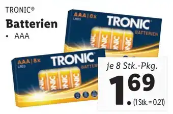 Lidl TRONIC Batterien AAA 8 Stk.-Pkg Angebot