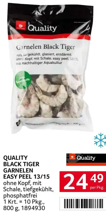 Transgourmet QUALITY BLACK TIGER GARNELEN EASY PEEL 13/15 800g Angebot