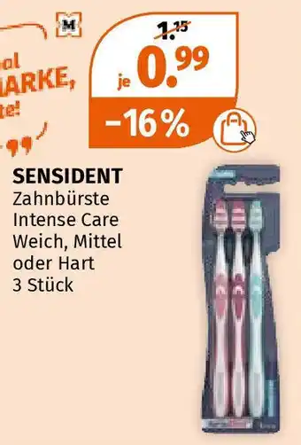 Müller SENSIDENT Zahnbürste Intense Care Weich, Mittel oder Hart 3 Stück Angebot