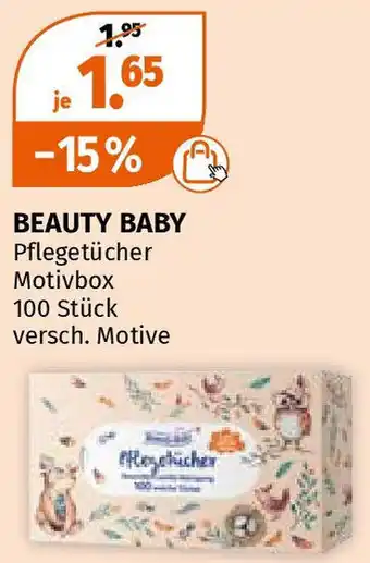 Müller BEAUTY BABY Pflegetücher Motivbox 100 Stück Angebot