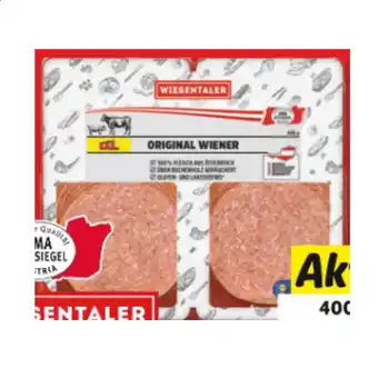 Lidl Wiesentaler Wiener geschnitten Lidl 400 Gramm 1 Packung Angebot