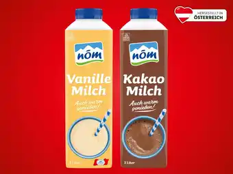 Lidl NÖM Kakao oder Vanille Milch versch. Sorten Lidl 1 Liter 1 Packung Angebot