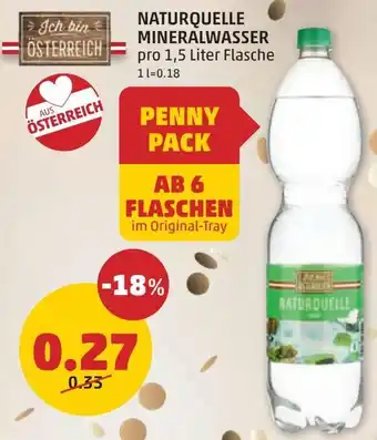 PENNY NATURQUELLE MINERALWASSER pro 1,5 Liter Angebot