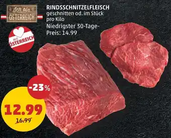 PENNY RINDSSCHNITZELFLEISCH per kilo Angebot