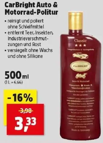 Thomas Philipps CarBright Auto & Motorrad-Politur 500ml Angebot