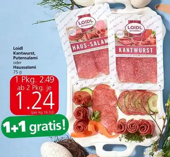 Spar Loidl Kantwurst, Putensalami oder Haussalami 75 g Angebot