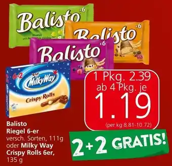 Spar Balisto Riegel 6-er 135 g Angebot