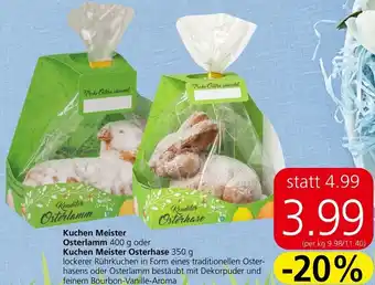 Spar Kuchen Meister Osterlamm 400 g oder Kuchen Meister Osterhase 350 g Angebot