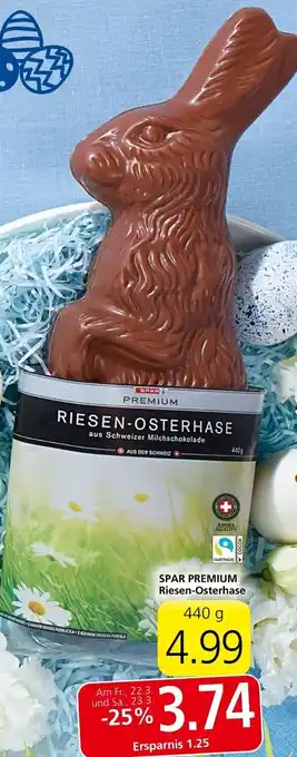 Spar SPAR PREMIUM Riesen-Osterhase 440 g Angebot