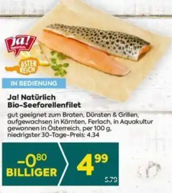 Billa Ja! Natürlich Bio-Seeforellenfilet Angebot