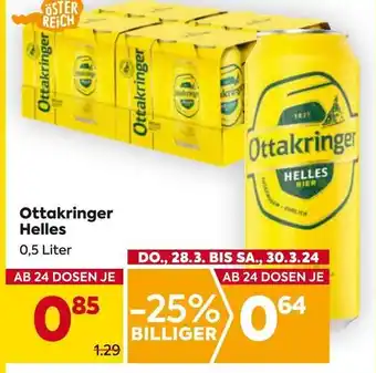 Billa Ottakringer Helles 0,5 Liter Angebot