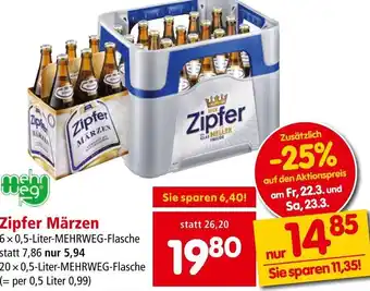 Interspar Zipfer Märzen 6x0,5-Liter-MEHRWEG-Flasche Angebot