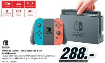 Media Markt Nintendo Switch - Neon-Rot/Neon-Blau Spielekonsole Angebot