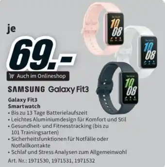 Media Markt SAMSUNG Galaxy Fit3 Galaxy Fit3 Smartwatch Angebot