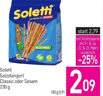 Sutterlüty Soletti Salzstangerl Classic oder Sesam 230 g Angebot