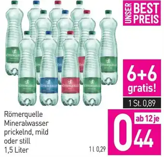 Sutterlüty Römerquelle Mineralwasser prickelnd, mild oder still 1,5 Liter Angebot