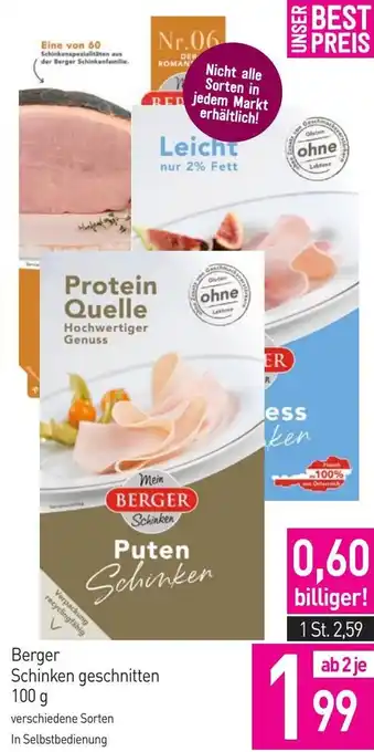 Sutterlüty Berger Schinken geschnitten 100 g Angebot
