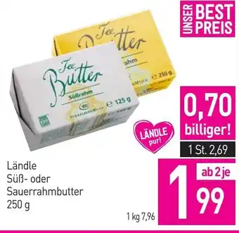 Sutterlüty Ländle Süẞ- oder Sauerrahmbutter 250 g Angebot