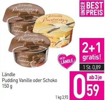 Sutterlüty Ländle Pudding Vanille oder Schoko 150 g Angebot