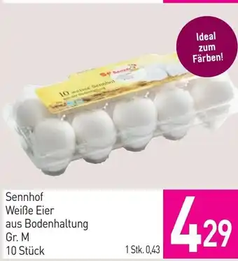 Sutterlüty Sennhof Weiße Eier aus Bodenhaltung Gr. M 10 Stück Angebot