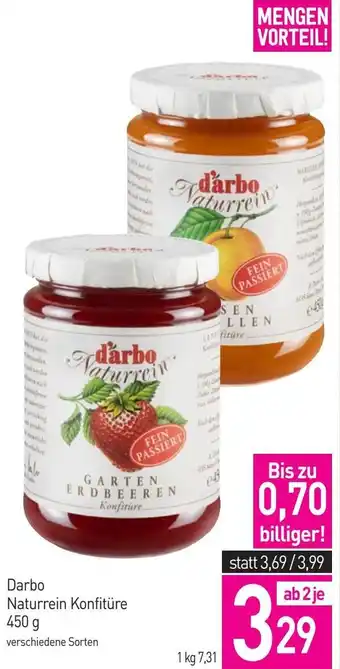 Sutterlüty Darbo Naturrein Konfitüre 450 g Angebot