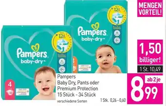 Sutterlüty Pampers Baby Dry, Pants oder Premium Protection 15 Stück 34 Stück Angebot