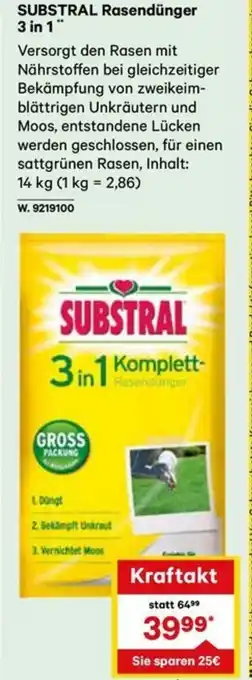 Lagerhaus SUBSTRAL Rasendünger 3 in 1 Angebot