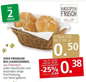 SPAR Gourmet SPAR PREMIUM BIO-HANDSEMMEL Angebot