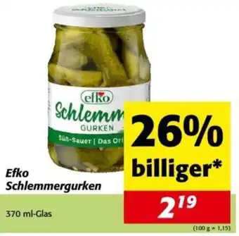 Nah&Frisch Efko Schlemmergurken 370ml Angebot