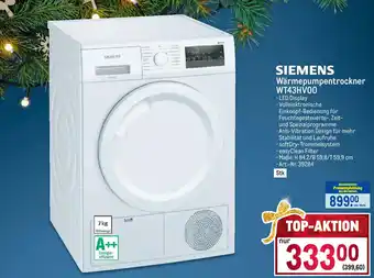 Metro Siemens Wärmepumpentrockner WT43HV00 Angebot