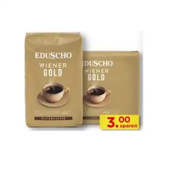 Unimarkt Eduscho Wiener Gold ganze Bohne oder gemahlen Unimarkt 500 Gramm 1 Packung Angebot